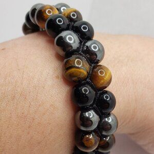 Gemstone Tiger Eye Onyx Bracelet